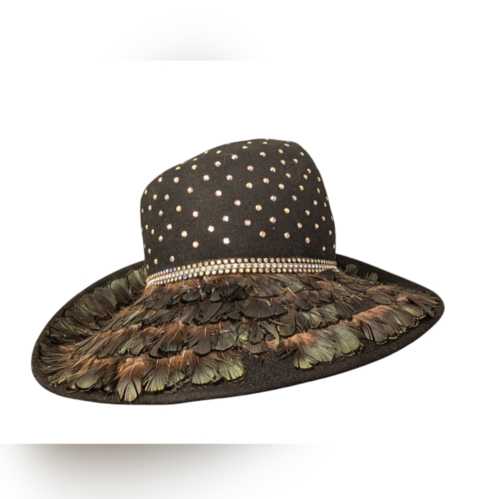 Jack McConnell vintage peacock feather hat